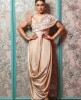 Cream Straight Gown in Satin Silk