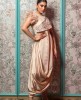 Cream Straight Gown in Satin Silk