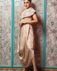 Cream Straight Gown in Satin Silk