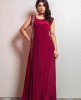 Maroon Straight Gown in Satin Fabric