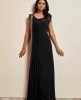 Black Straight Gown in Satin Fabric