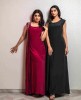 Black Straight Gown in Satin Fabric