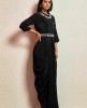 Black Straight Gown with Heavy Belt