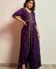 Indo-western Dress in Purple with Zardosi Work