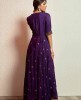Indo-western Dress in Purple with Zardosi Work