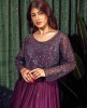 Wine color Gown with Sequins work in Chinnon Fabric