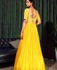 Heavy Embroidered Yellow Gown in Pure Chinnon