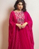 Fuchsia Pink Gown with Bandhani Details