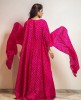 Fuchsia Pink Gown with Bandhani Details