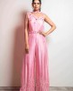 Pink Jump Suit in Raw Silk with Hand Work