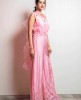 Pink Jump Suit in Raw Silk with Hand Work