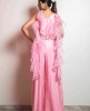 Pink Jump Suit in Raw Silk with Hand Work