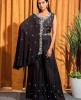 Black Jump Suit with designer Flarrey Sleeves