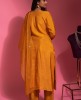 Mustard Yellow Kurti & Pant Set in Dola Silk