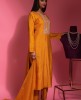 Mustard Yellow Kurti & Pant Set in Dola Silk