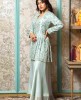 Peplum Style Kurti and Palazzo in Silk