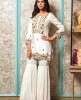 Raw Silk Kurti & Palazzo in White color