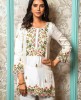 Raw Silk Kurti & Palazzo in White color
