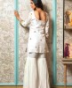 Raw Silk Kurti & Palazzo in White color