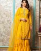 Mustard Yellow Palazzo Set in Raw Silk
