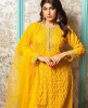 Mustard Yellow Palazzo Set in Raw Silk