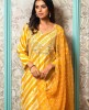 Yellow Leheriya Kurti with Bandhani Dupatta