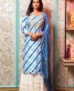 Leheriya style Kurti in Blue color with Bandhani Dupatta