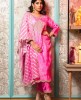 Kurti and Pant Set in Silk with Banarasi Dupatta in Pink