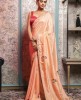 Light Peach color Saree in Dola Silk