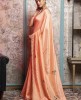 Light Peach color Saree in Dola Silk