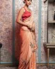 Light Peach color Saree in Dola Silk