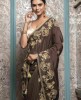 Brown color Saree in Dola Silk