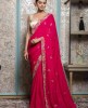 Bright Pink Saree in Chinnon 
