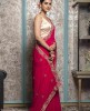 Bright Pink Saree in Chinnon 