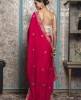 Bright Pink Saree in Chinnon 