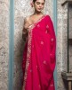 Bright Pink Saree in Chinnon 