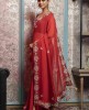 Red color Saree in Georgette