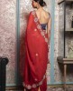 Red color Saree in Georgette