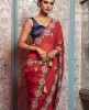 Red color Saree in Georgette