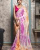 Shibori Print Saree in Pink & Yellow
