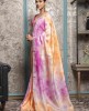 Shibori Print Saree in Pink & Yellow