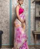 Shibori Print Saree in Pink & Yellow