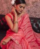 Shibori Print Saree in Light Pink color