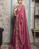 Heavy Puce Pink Saree in Dola Silk