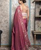 Heavy Puce Pink Saree in Dola Silk