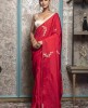 Cherry Red color Saree in Dola Silk