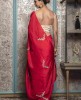 Cherry Red color Saree in Dola Silk