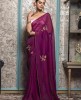 Plum color Saree in  Chiffon