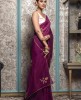 Plum color Saree in  Chiffon