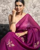Plum color Saree in  Chiffon